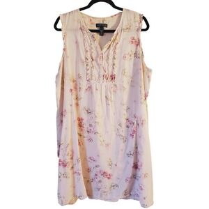 Lauren Ralph Lauren Floral Print Sleeveless Nightgown 100% Cotton Shabby Chic